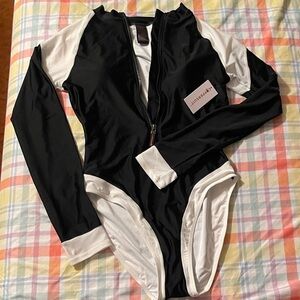 Black and White Long Sleeve COPPERSUIT Bodysuit